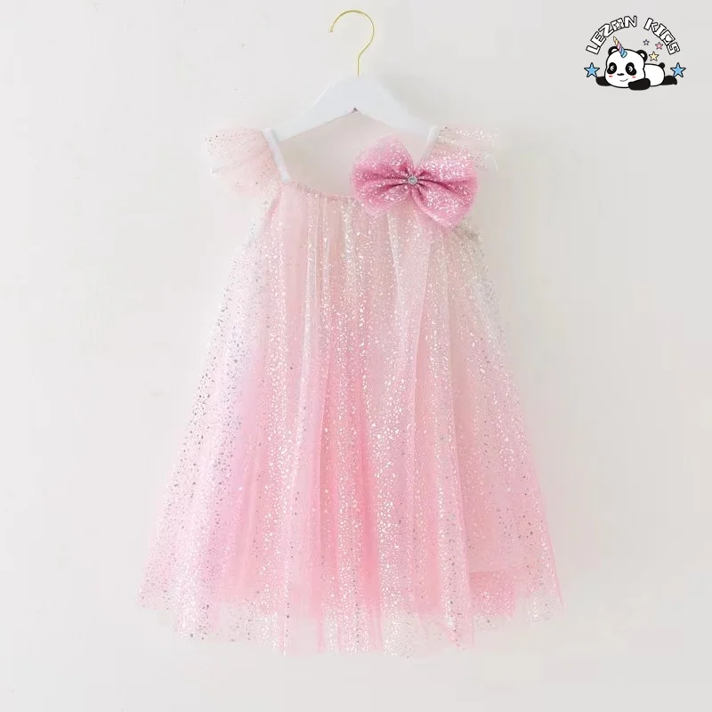 LEZONKIDS - Novo Design atacado de vestidos de tule macio sem mangas para meninas de 2 a 14 anos